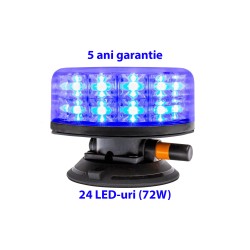 Girofar LED prindere vacuum aerodinamic 12-24V 24 LED-uri de 3W - 5 ani Garantie